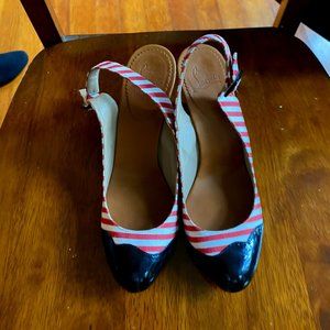 Christian Louboutin Espadrille Wedge Shoes   Red White Black Size EU 40